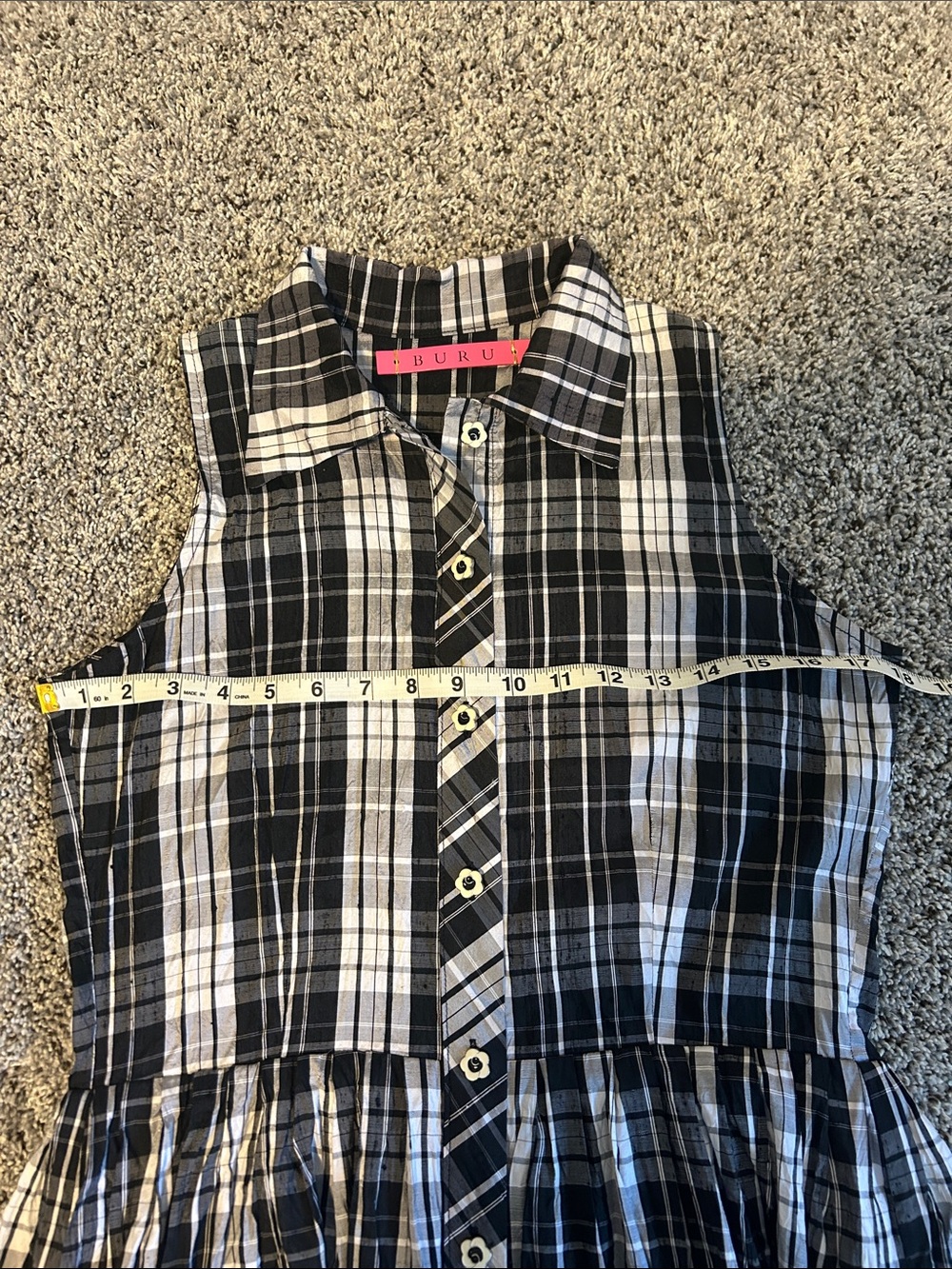 Buru Sz M Black and White Plaid Dress - Picture 5 of 8